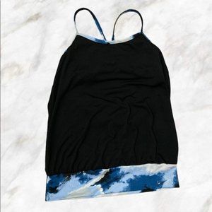 NIKE Black & Blue Built-In Sport Bra Tank Top S